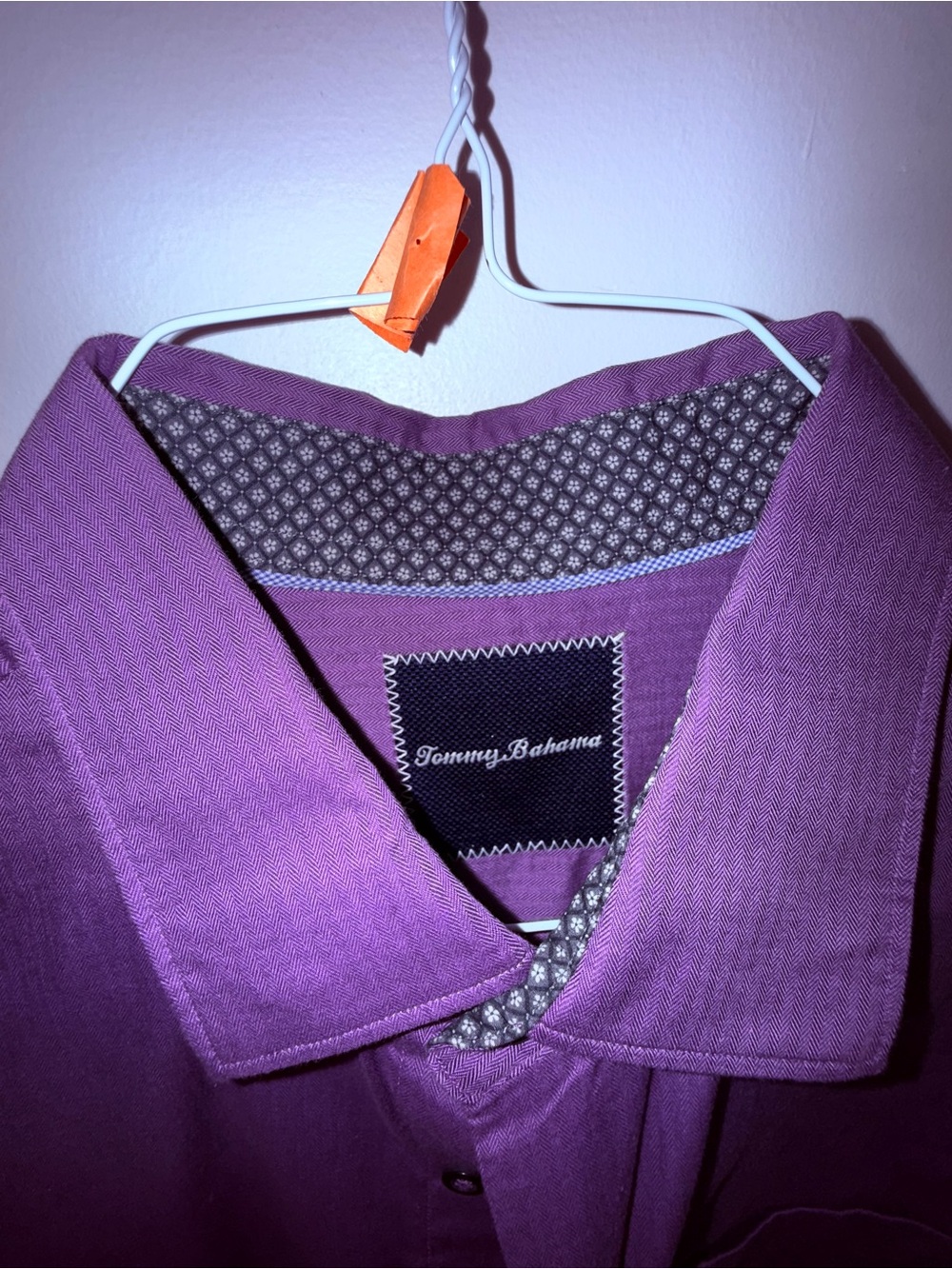 Tommy Bahama Men's Long-Sleeve Button-Up Shirt in Deep Purple - Picture 3 of 6